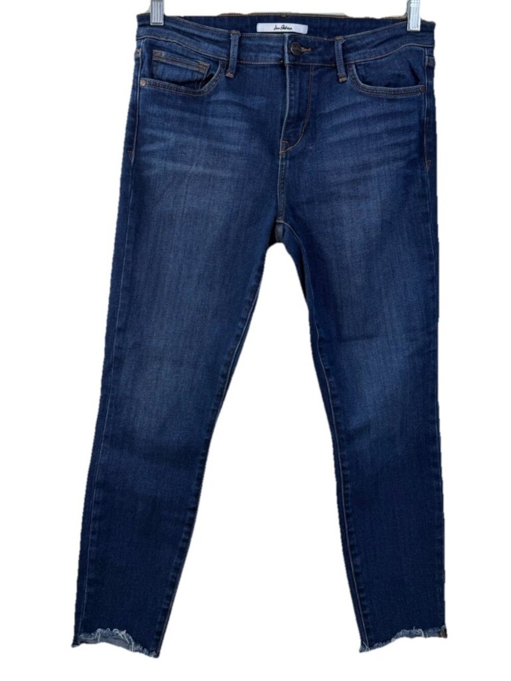 Sam Edelman Sz 29 (31x24) The Kitten Midrise Skinny Crop Fray Ankle Raw Hem EUC